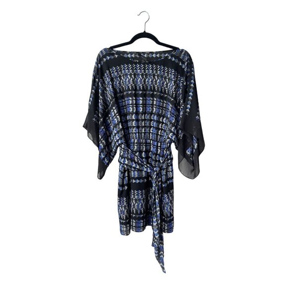 BCBG MAXAZRIA Mini Dress Size S Whimsigoth Fairy Grunge Batwing Sleeves Cocktail - Picture 3 of 11